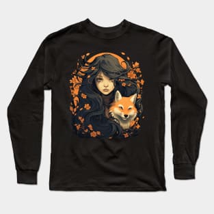 Girl and Fox Long Sleeve T-Shirt